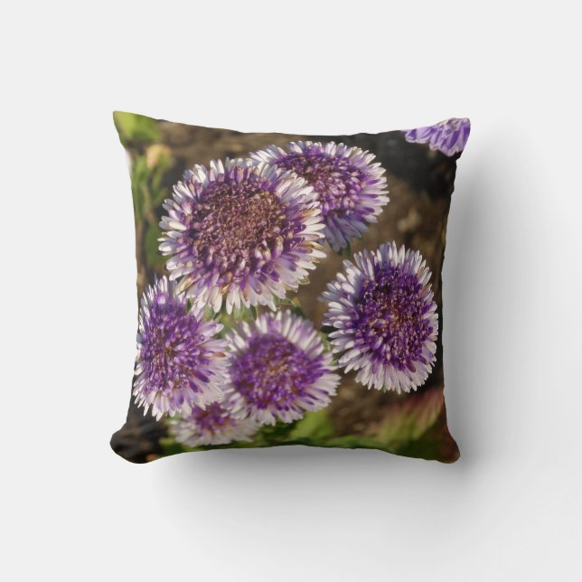 Coussin Fleurs violettes Photo Throw Cushion (Recto)