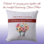 Coussin Fleurs violettes pour le 40e anniversaire de rubis