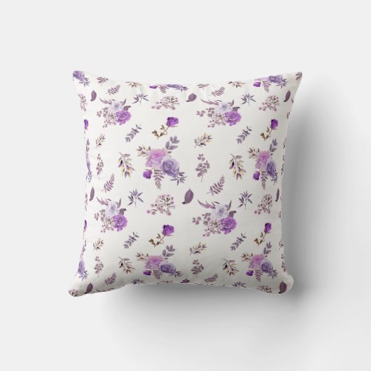Coussin Fleurs violettes sur (Verso)