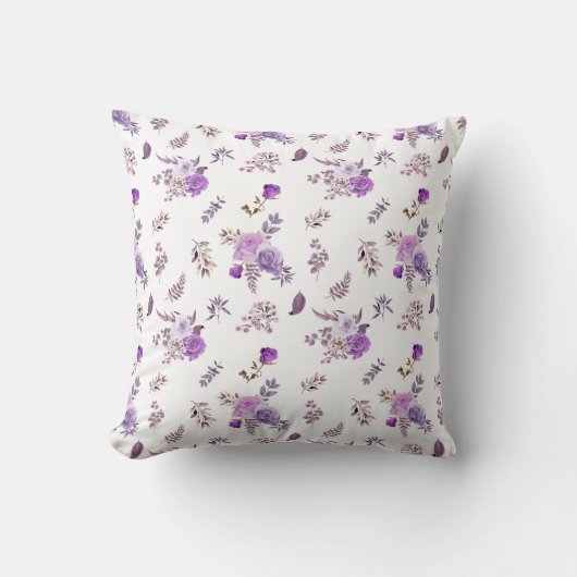 Coussin Fleurs violettes sur (Recto)