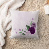 Coussin fleurs violettes verdure (Couverture)