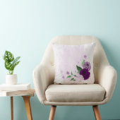 Coussin fleurs violettes verdure (Chaise)