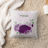 Coussin fleurs violettes verdure (Couverture)