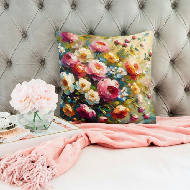 Coussin Fleurs Vives et Audacieuses (Créateur téléchargé)