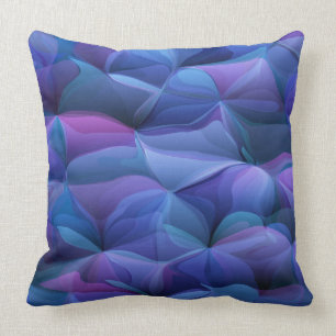 Coussin Fleurs Vives Violettes Et Bleues