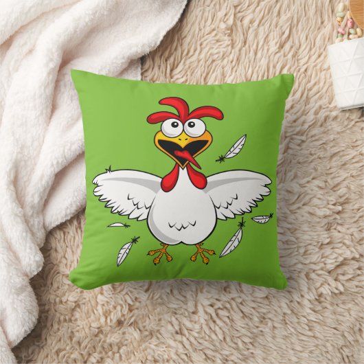 Coussin Fling fou drôle d'aile de poulet de bande dessinée (Couverture)