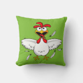 Coussin Fling fou drôle d'aile de poulet de bande dessinée (Recto)