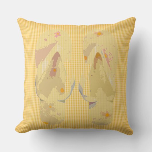 Coussin Flip Flops Arrière - plan de bande jaune (Recto)