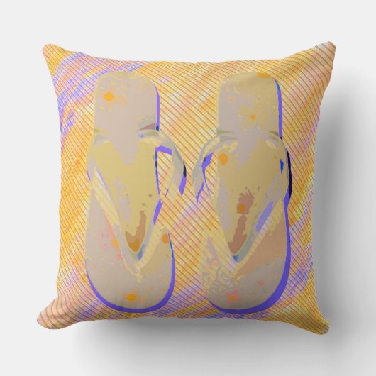 Coussin Flip Flops Orange Purple Grande Taille (Recto)