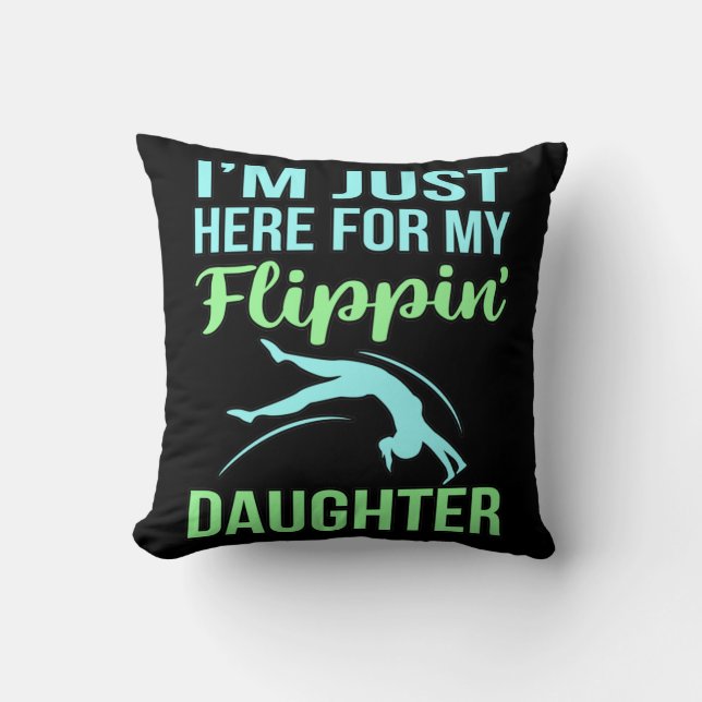 Coussin Flippin Daughter Gymnastic Gymnast Gymnastics Love (Recto)