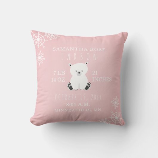 Coussin Flocon de neige de l'ours polaire Statistiques de (Recto)