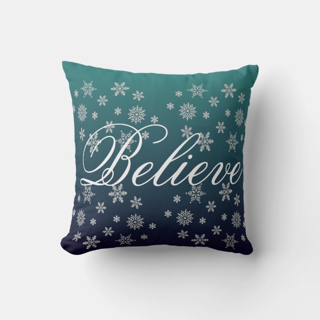 Coussin Flocon de neige de Noël décoratif, Lumière de vaca (Recto)