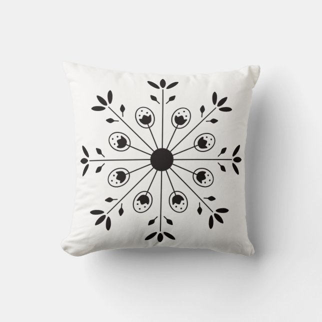 Coussin Flocon de Neige de Noël Moderne Élégant Simple (Recto)