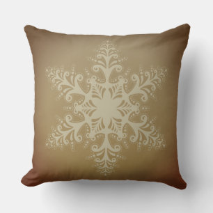 Coussin Flocon de neige élégant orné Noël classique vintag