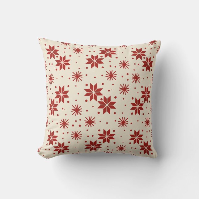 Coussin Flocon de neige en éclats scandinave (Recto)