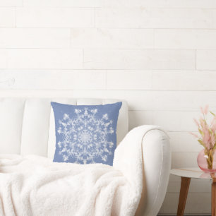 Coussin Flocon de neige fractionné en dentelle Abstraite s