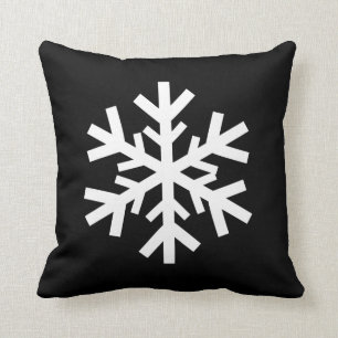 Coussin Flocon de neige Noir Blanc Thème de Noël Jeu Ore