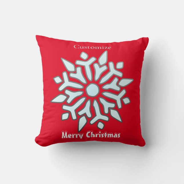 Coussin Flocon de neige ornement de Noël Thunder_Cove (Recto)