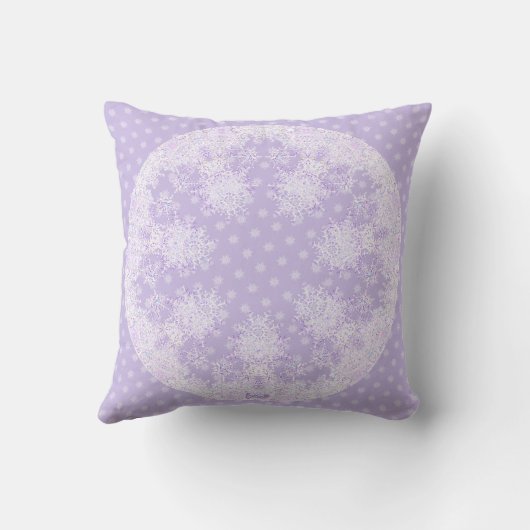 Coussin Flocon de neige pourpre (Verso)