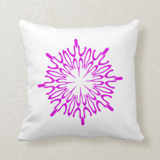 Coussin Flocon de neige rayonnant d'orchidée