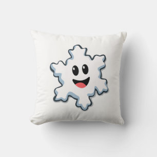 Coussin Flocon de neige souriant mignon – Joyeux Noël