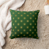 Coussin flocon de neige vert et or (Couverture)