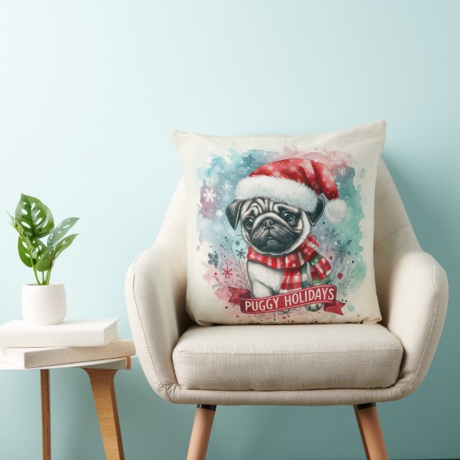 Coussin Flocon de neige Whimsical -, Charming Carlin Chien (Chaise)