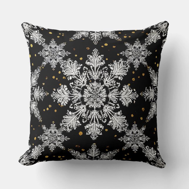 Coussin flocons de neige 3d (Recto)
