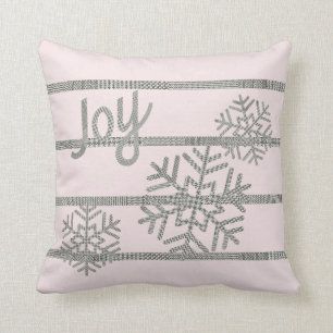 Coussin Flocons de neige à carreaux de Noël sur fard à jou