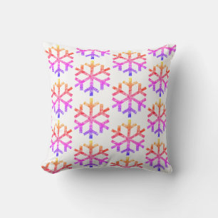 Coussin Flocons de Neige Arc-en-Ciel pour Canapé Chaise Lo