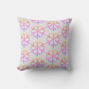 Coussin Flocons de Neige Arc-en-Ciel pour Canapé Chaise Lo