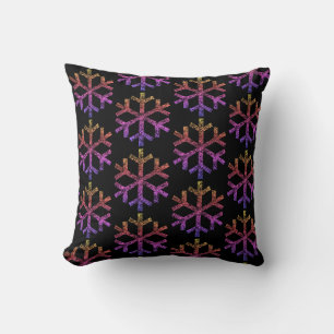 Coussin Flocons de Neige Arc-en-Ciel pour Canapé Chaise Lo