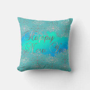 Coussin Flocons de Neige Argentés Brillants Adorables