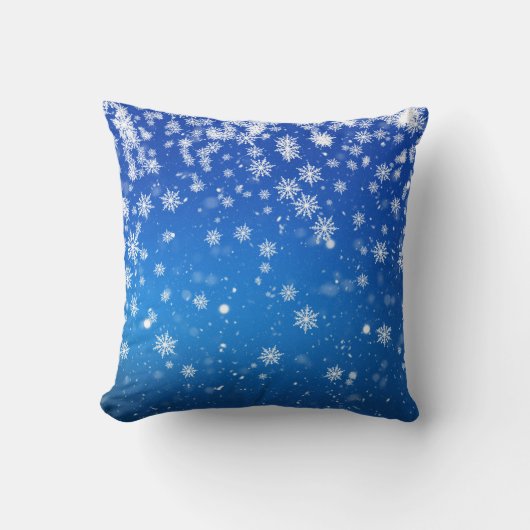 Coussin Flocons de Neige Bleus (Recto)
