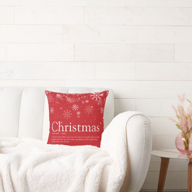 Coussin Flocons de neige Définition drôle de Noël moderne (Canapé)