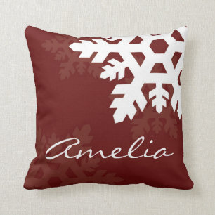 Coussin Flocons de neige lumineux et blancs contre le