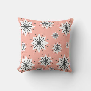 Coussin Flocons de neige Modernes du Milieu du Siècle Abri