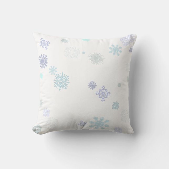 Coussin Flocons de neige pâles (Recto)