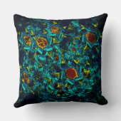 Coussin Flor virtuel em azul gradiente, estilhaçada (Verso)