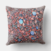 Coussin Flor virtuel entalhada nas cores azul e salmão (Verso)