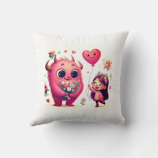 Coussin Flora le Monster Friendly Jetez l'oreiller (Verso)