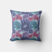 Coussin Floraison Électrique : florale Bleu et Rose brilla (Recto)