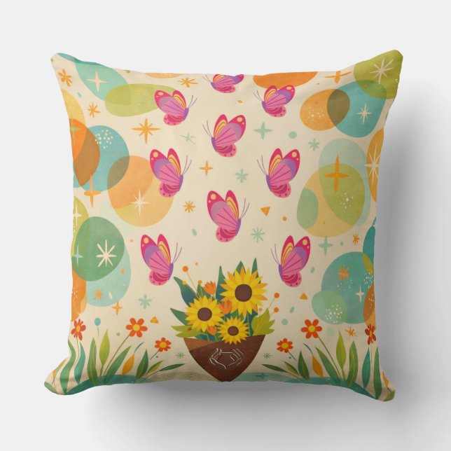 Coussin Floraison Solaire (Recto)