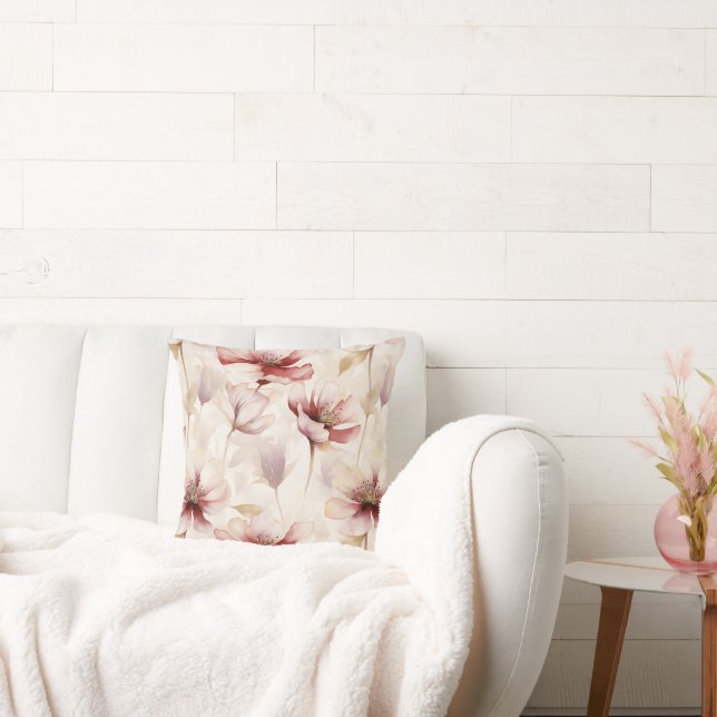 Coussin Floral à la crème bourguignonne (Canapé)