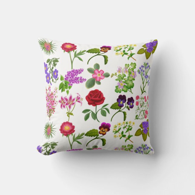 Coussin floral anglais de jardin (Recto)