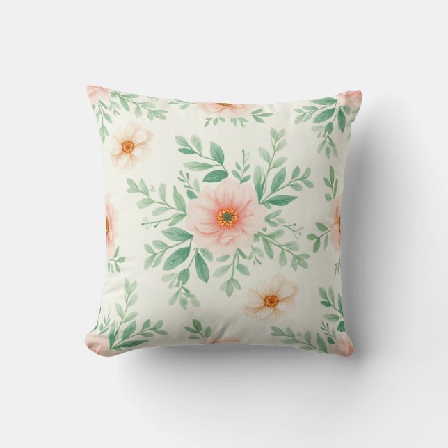 Coussin floral aquarelle (Recto)