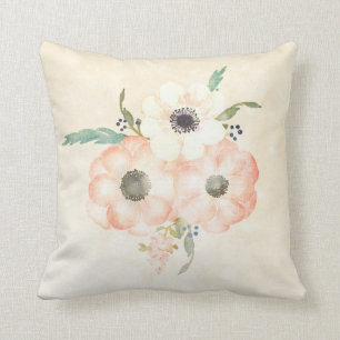 Coussin Floral assez décoratif d'anémones d'abricot