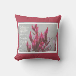 Coussin Floral avec vers de Psaume 31:24