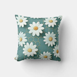 Coussin floral blanc