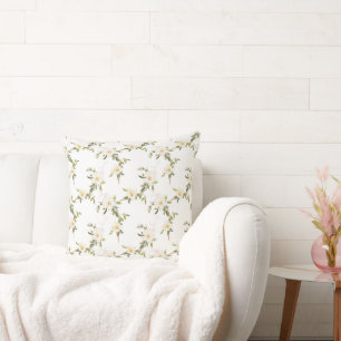 Coussin Floral blanc romantique